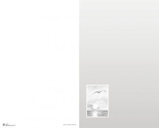 Carte double avec oiseau et mer sur fond gris