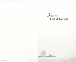 Deelnemingskaart, dubbel formaat met opdruk 'Sincères Condoléances'
