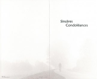 Carte de condoléances, format double avec marquage 'Sincères Condoléances'